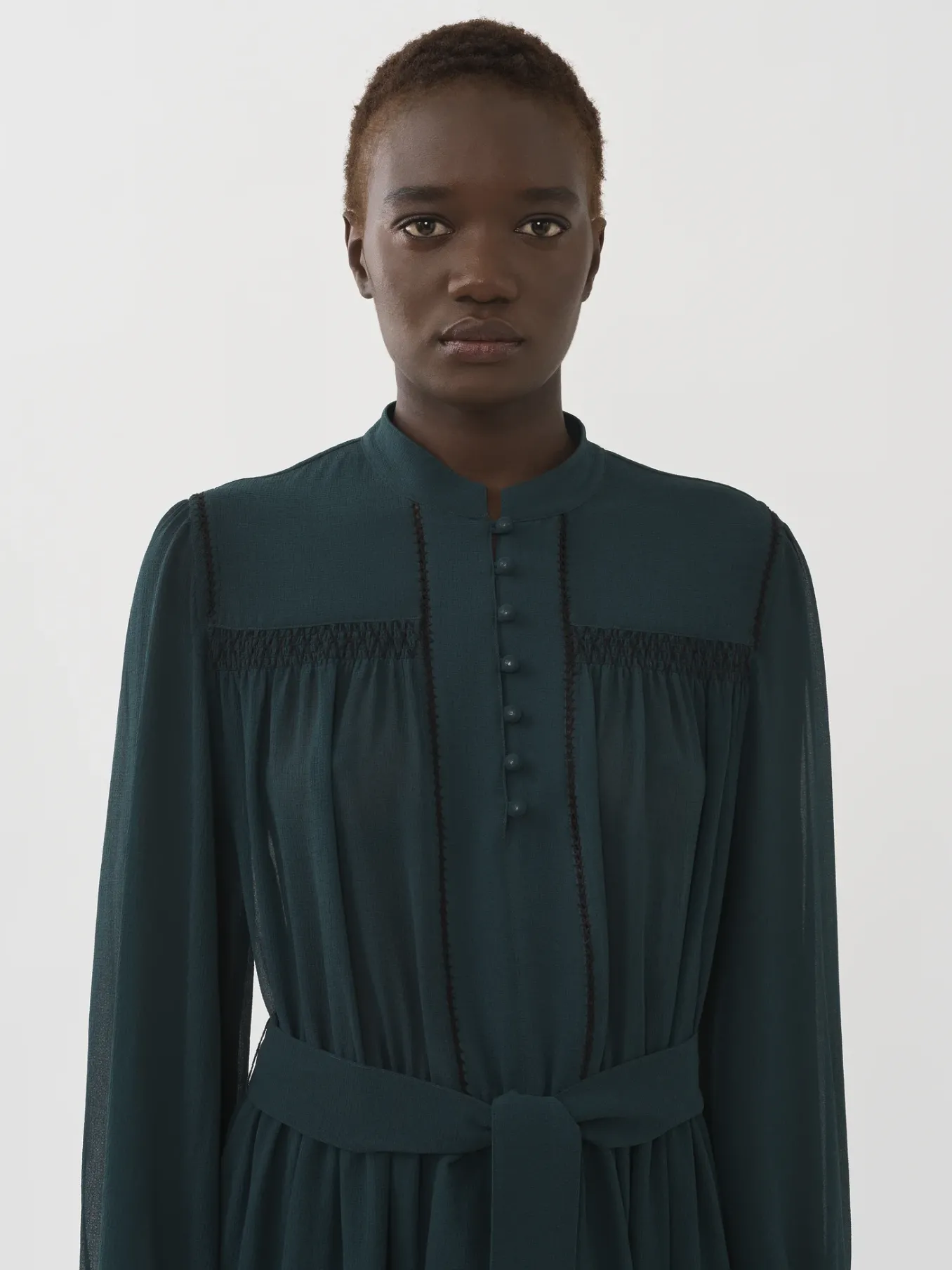 Vêtements-Chloé Robe A Smocks Black Pine