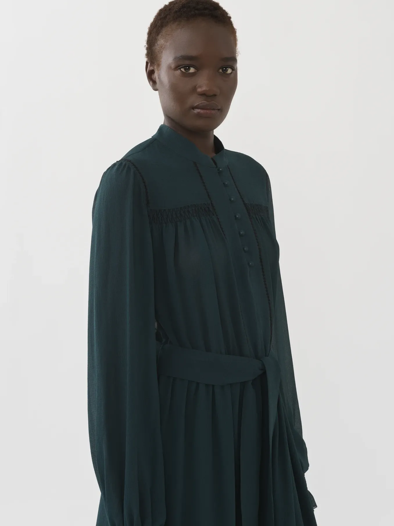 Vêtements-Chloé Robe A Smocks Black Pine
