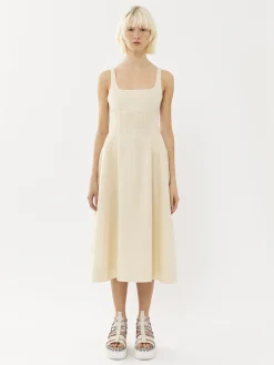 Robes-Chloé Robe Bain De Soleil Midi Coconut Milk