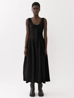 Robes-Chloé Robe Bain De Soleil Midi Noir