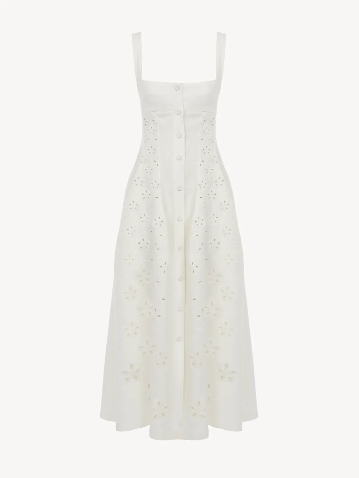 Robes-Chloé Robe Bain De Soleil Midi Iconic Milk