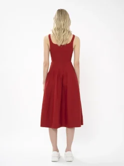 Robes-Chloé Robe Bain De Soleil Midi Peppery Red