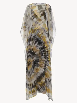 Robes-Chloé Robe Caftan Maxi Multicolor Grey