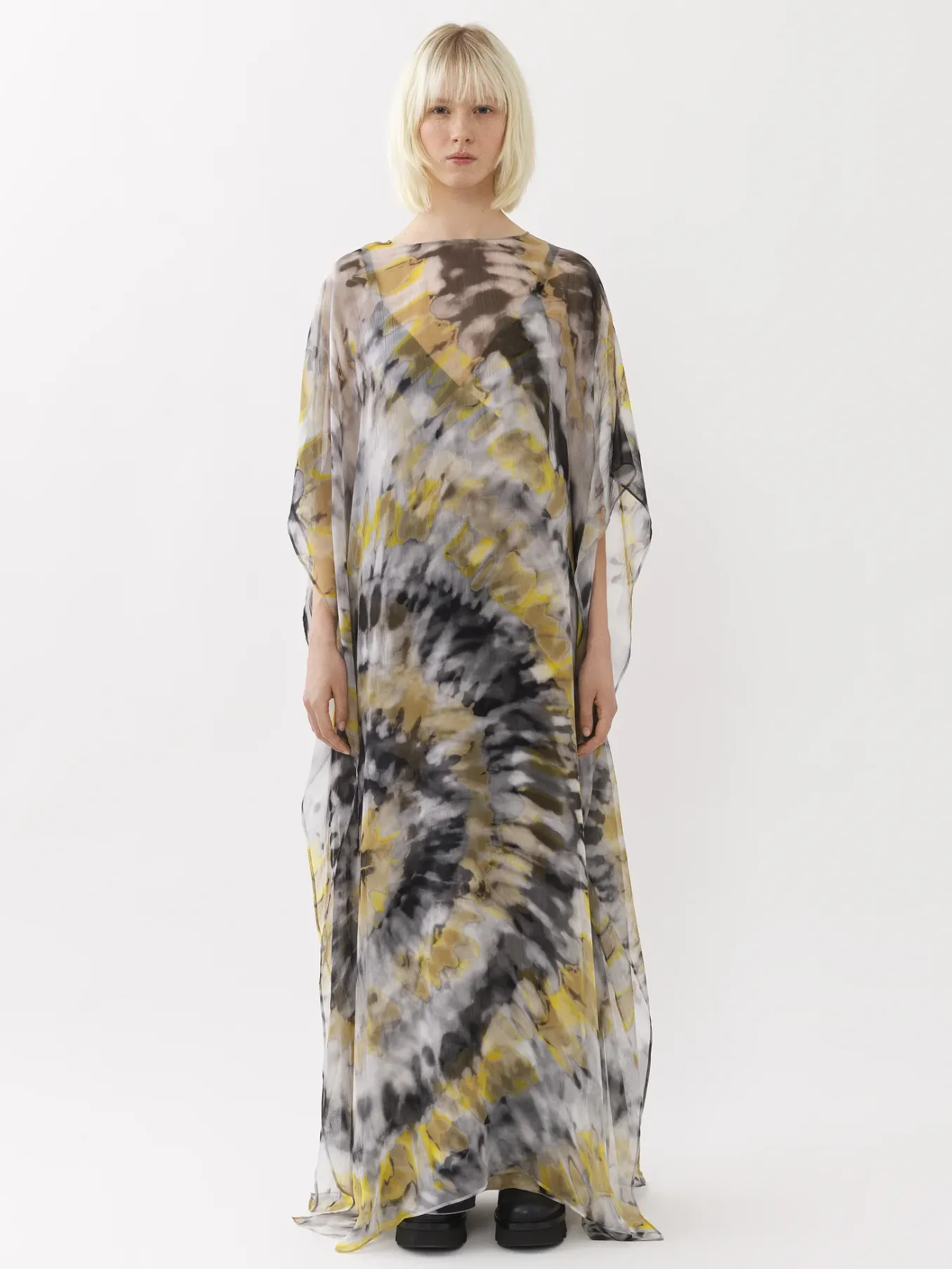 Robes-Chloé Robe Caftan Maxi Multicolor Grey