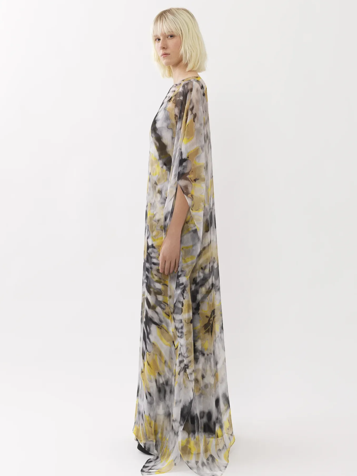 Robes-Chloé Robe Caftan Maxi Multicolor Grey