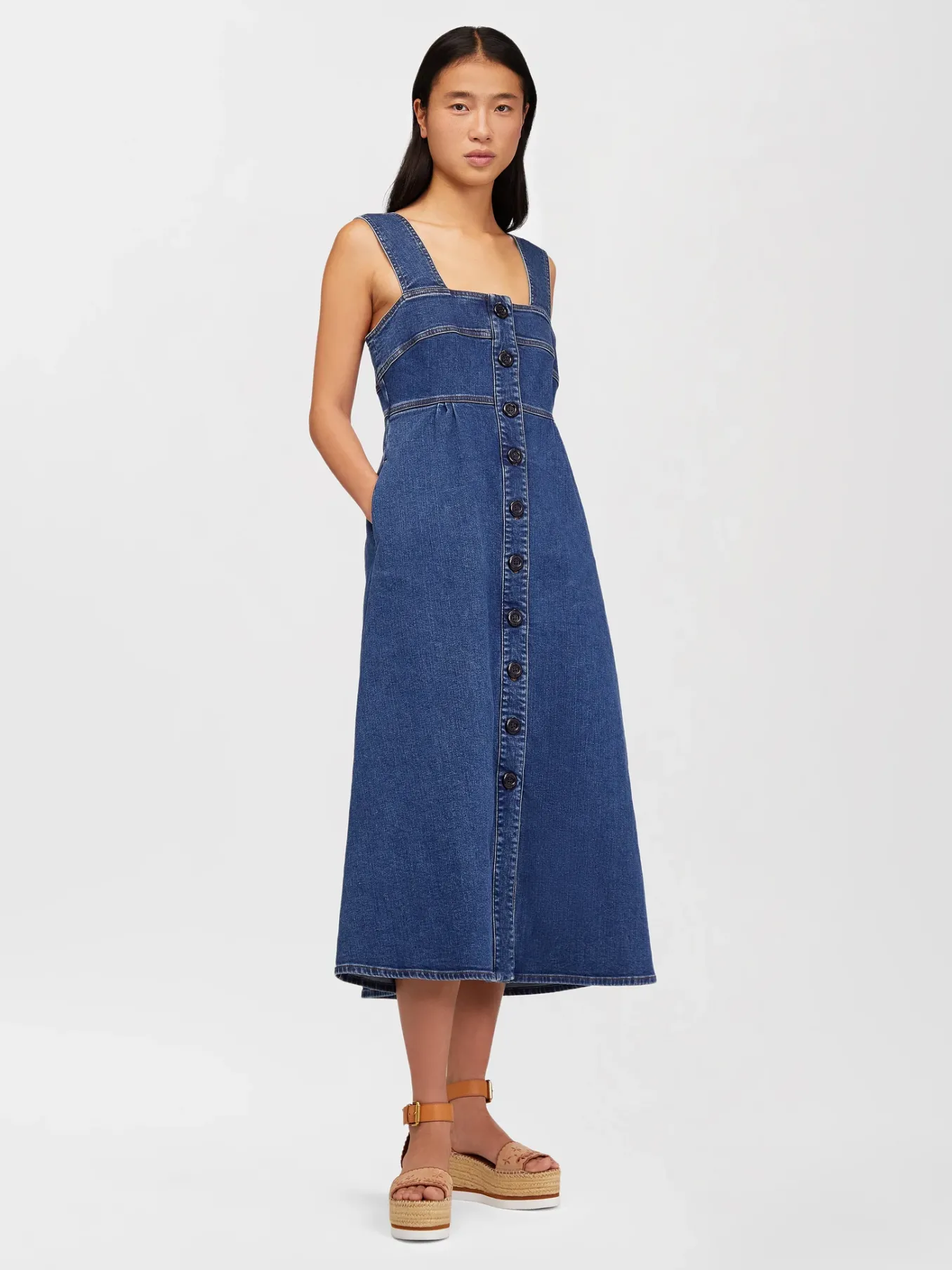 Vêtements-Chloé Robe Chasuble Truly Navy
