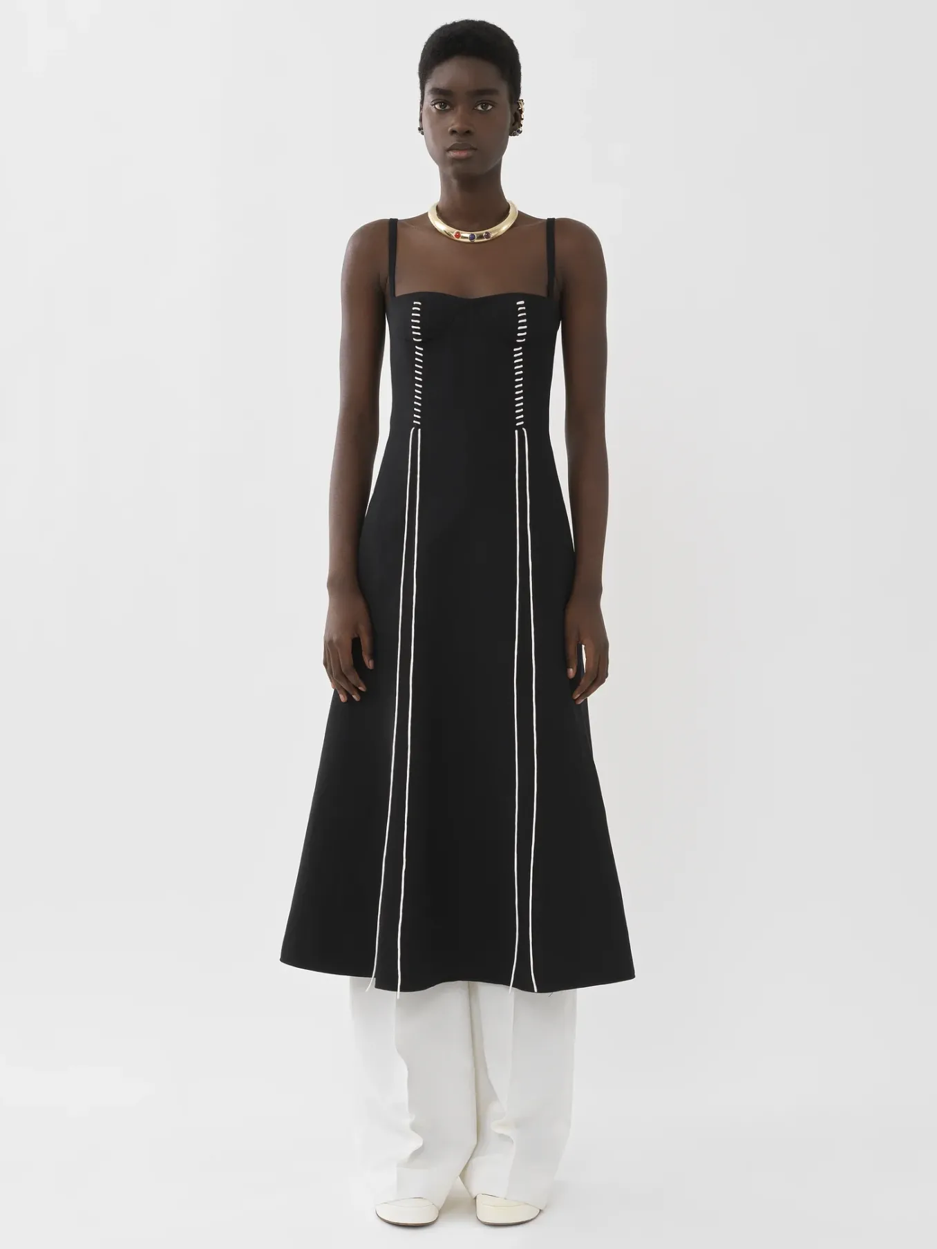 Robes-Chloé Robe Chasuble Corset Noir