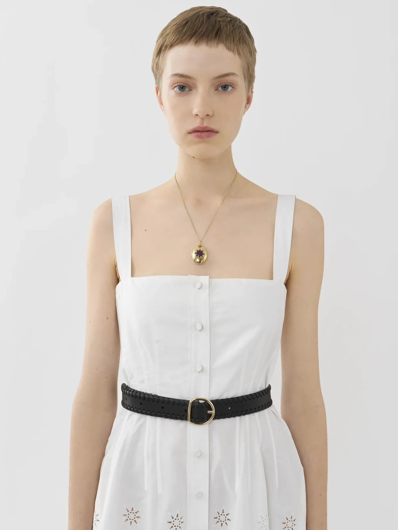 Robes-Chloé Robe Chasuble Corset Blanc
