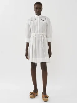 Vêtements-Chloé Robe Chemise Col-Trompe L'Oeil Whisper White