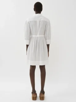 Vêtements-Chloé Robe Chemise Col-Trompe L'Oeil Whisper White