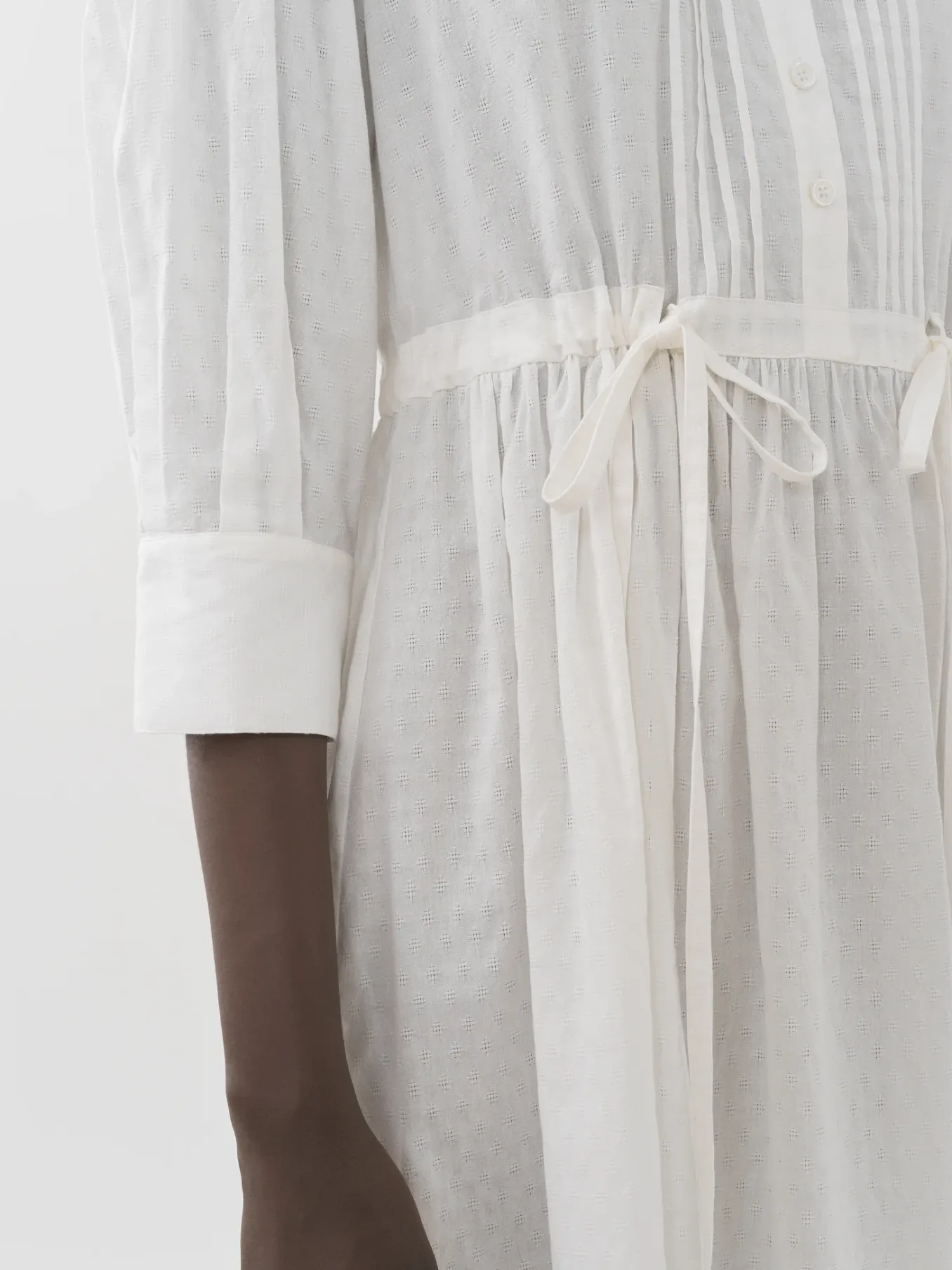 Vêtements-Chloé Robe Chemise Col-Trompe L'Oeil Whisper White