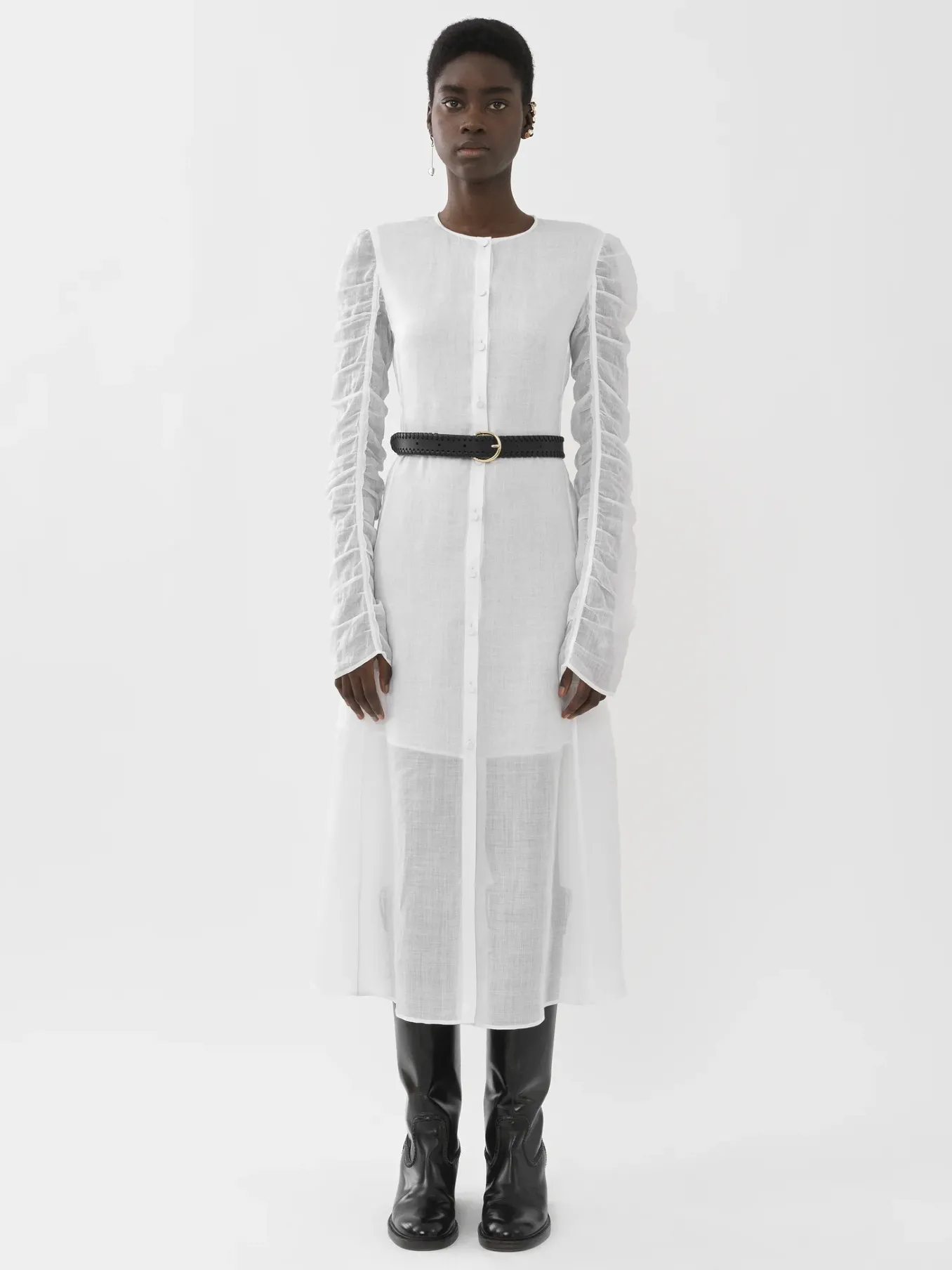 Robes-Chloé Robe Chemise Longue Blanc