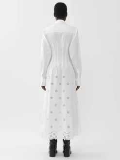 Robes-Chloé Robe Chemise Longue Corset Blanc