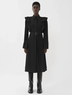 Robes-Chloé Robe Chemise Volantee Noir