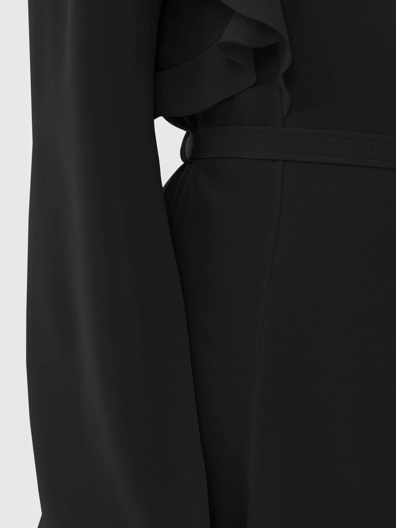 Robes-Chloé Robe Chemise Volantee Noir