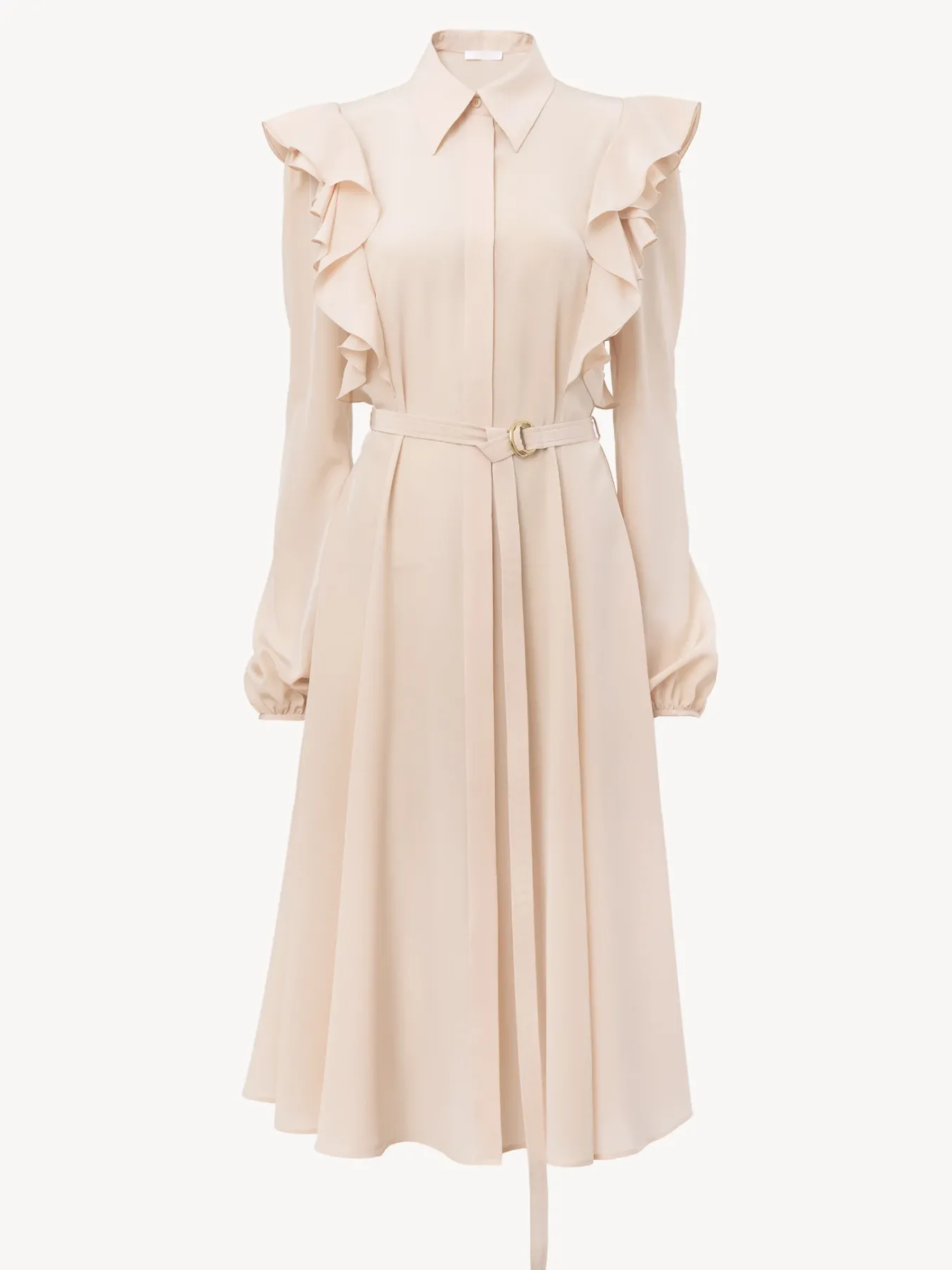 Robes-Chloé Robe Chemise Volantee Pansy Pink