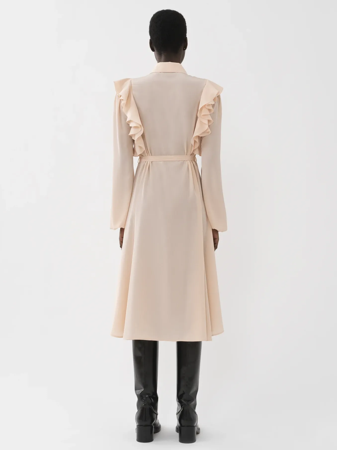 Robes-Chloé Robe Chemise Volantee Pansy Pink
