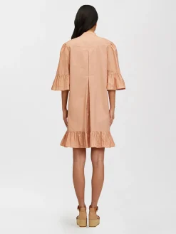 Vêtements-Chloé Robe Chemise Volantee Dusty Coral