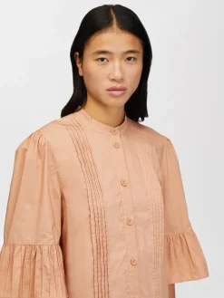 Vêtements-Chloé Robe Chemise Volantee Dusty Coral