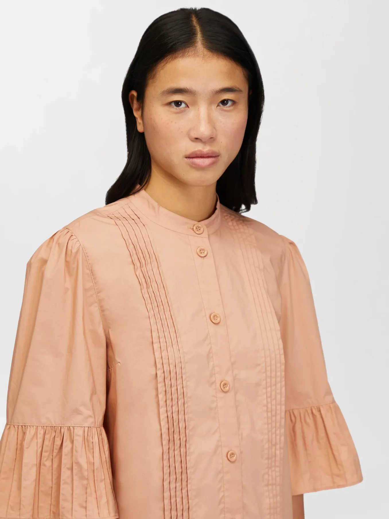 Vêtements-Chloé Robe Chemise Volantee Dusty Coral