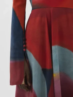 Robes-Chloé Robe Longue Evasee Caroline Denervaud Pour Chloe Multicolor 1