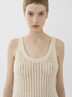 Robes-Chloé Robe Longue Sans Manches White Powder