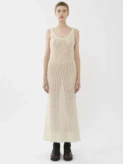 Robes-Chloé Robe Longue Sans Manches White Powder