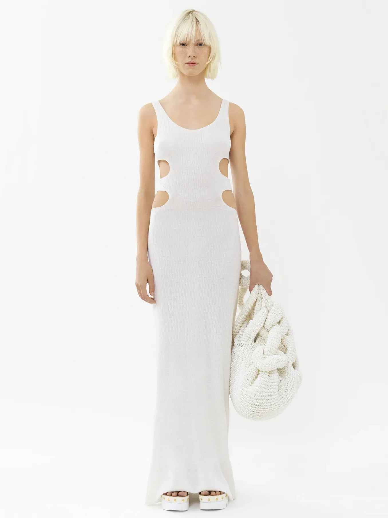 Robes-Chloé Robe Longue Sans Manches Iconic Milk