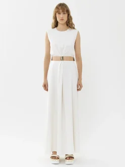 Robes-Chloé Robe Longue Sans Manches Blanc