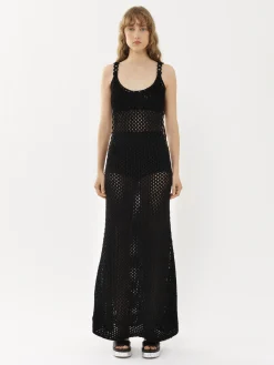 Robes-Chloé Robe Longue Sans Manches Noir