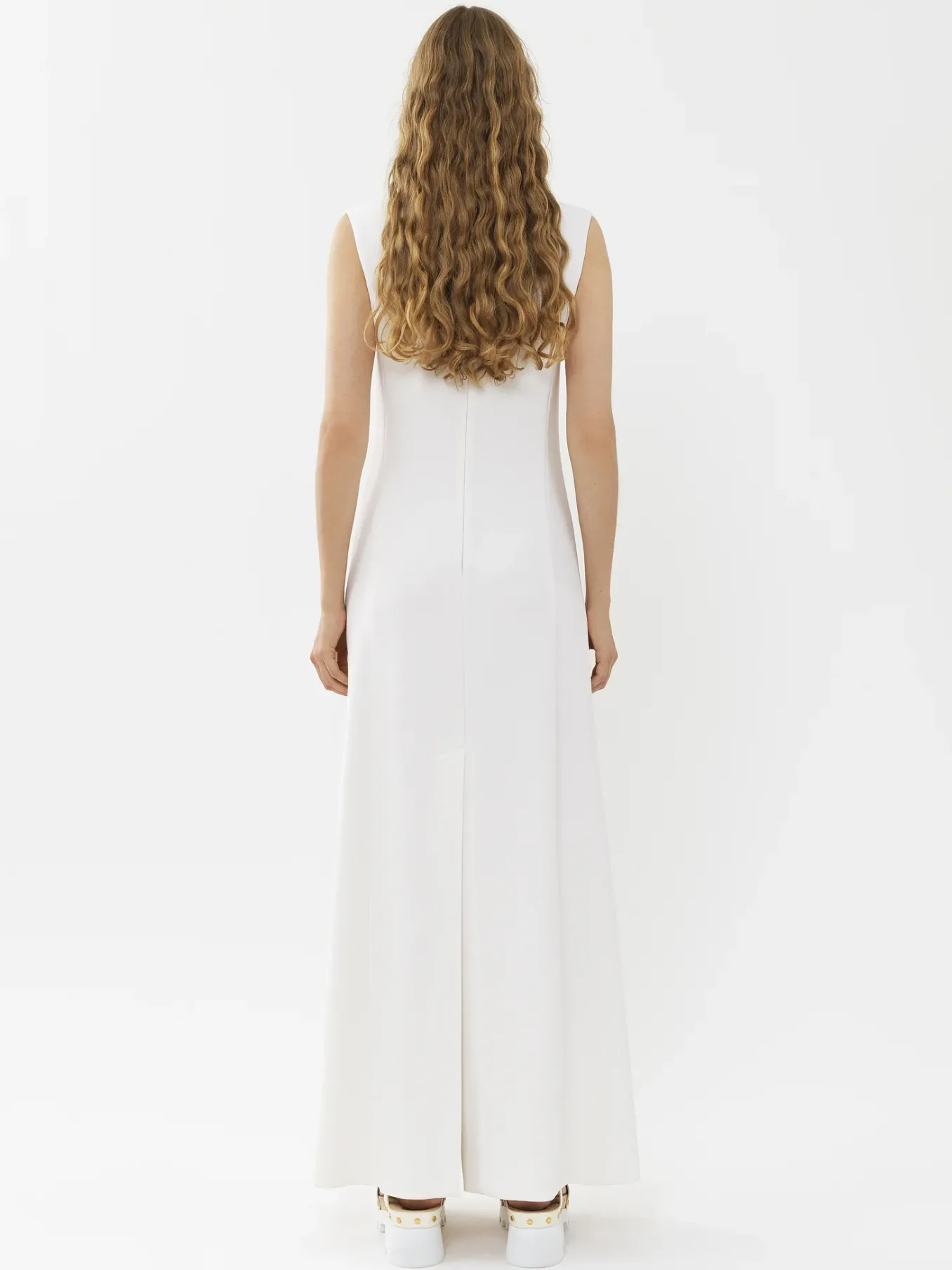 Robes-Chloé Robe Longue Sans Manches Blanc