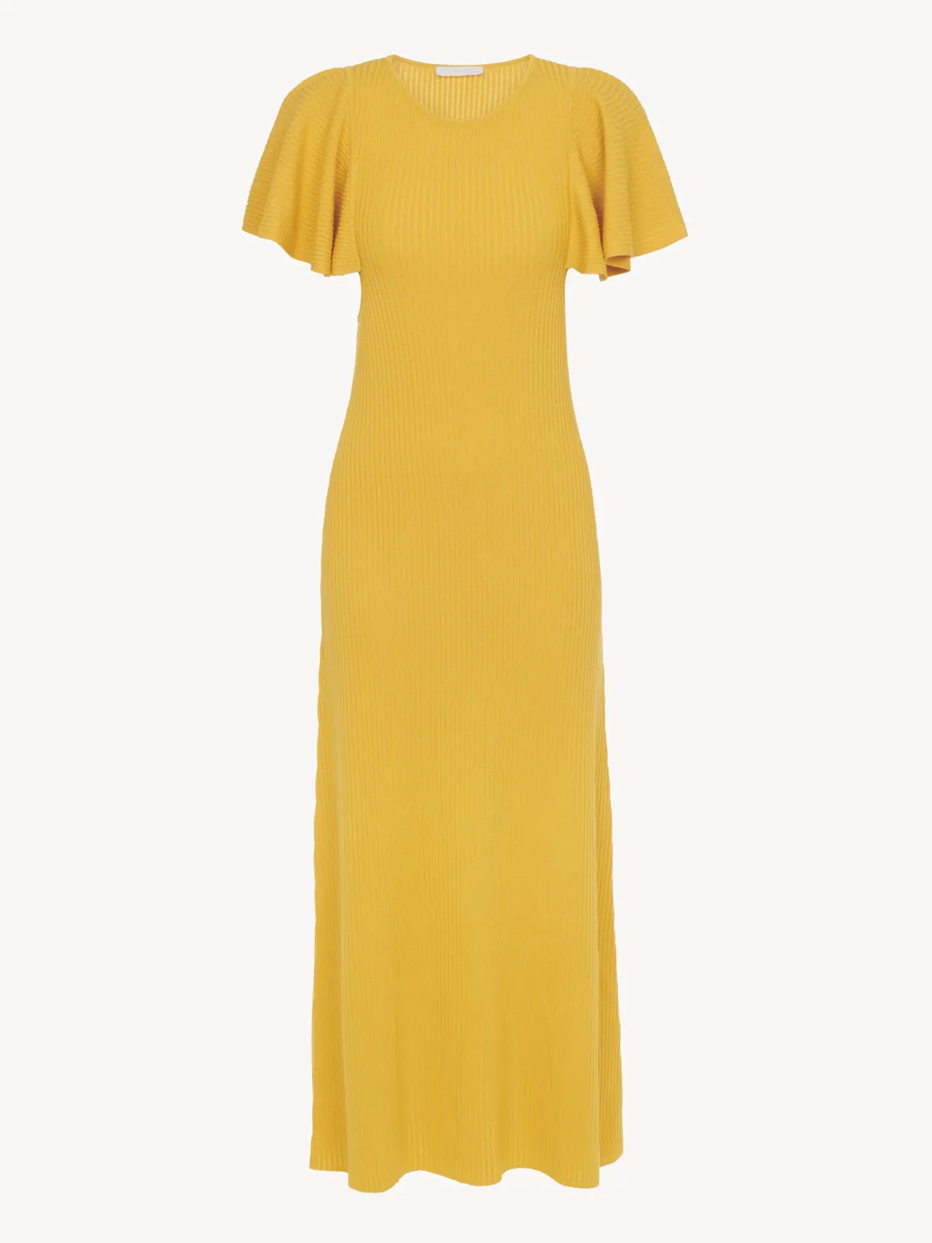 Robes-Chloé Robe Longue Volantee Truly Yellow