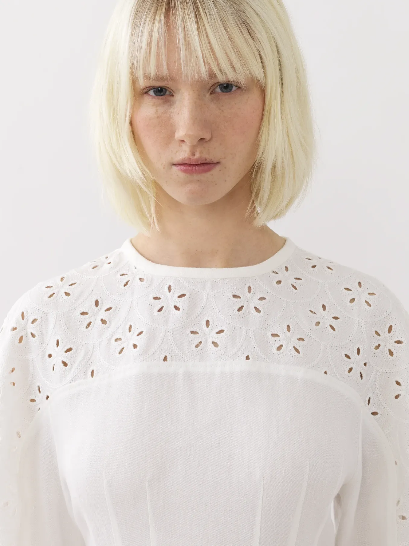 Robes-Chloé Robe Longueur Genou Manches Ballon Iconic Milk
