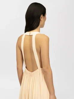 Vêtements-Chloé Robe Maxi Dos Nu Bleached Orange