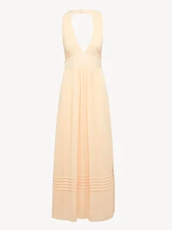 Vêtements-Chloé Robe Maxi Dos Nu Bleached Orange