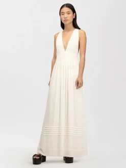 Vêtements-Chloé Robe Maxi Dos Nu Cloudy White