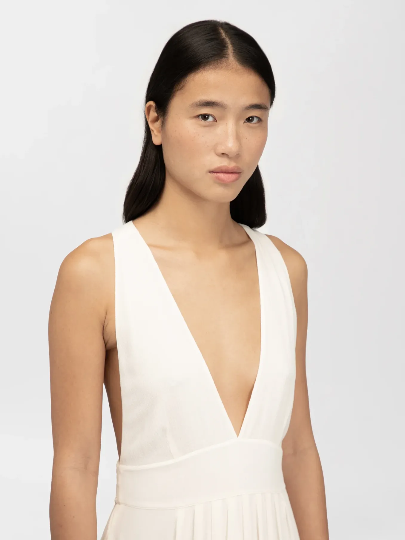 Vêtements-Chloé Robe Maxi Dos Nu Cloudy White