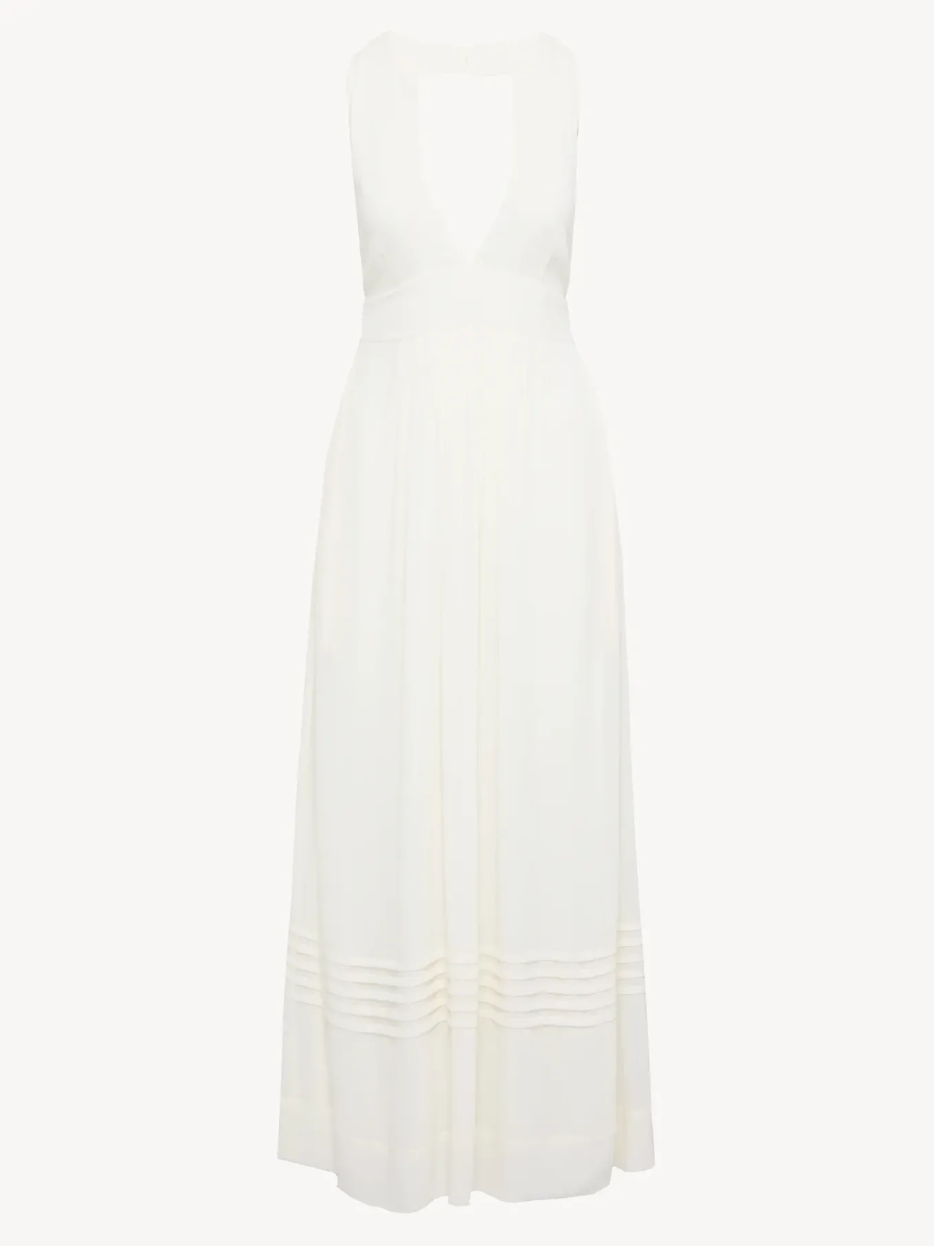 Vêtements-Chloé Robe Maxi Dos Nu Cloudy White