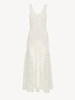 Robes-Chloé Robe Maxi Sans Manches Blanc