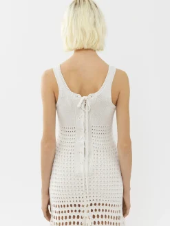 Robes-Chloé Robe Maxi Sans Manches Blanc