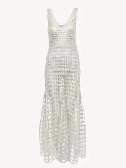 Robes-Chloé Robe Maxi Sans Manches Silver Grey