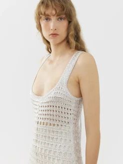 Robes-Chloé Robe Maxi Sans Manches Silver Grey