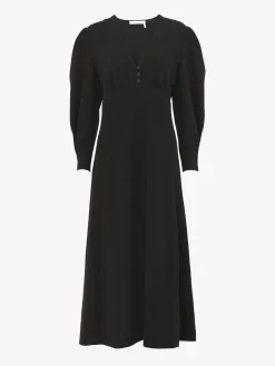 Vêtements-Chloé Robe Midi Boutonnee Noir
