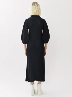 Robes-Chloé Robe Midi Col Polo Iconic Navy