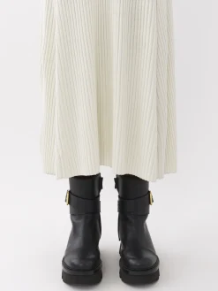 Robes-Chloé Robe Midi Col Polo Iconic Milk