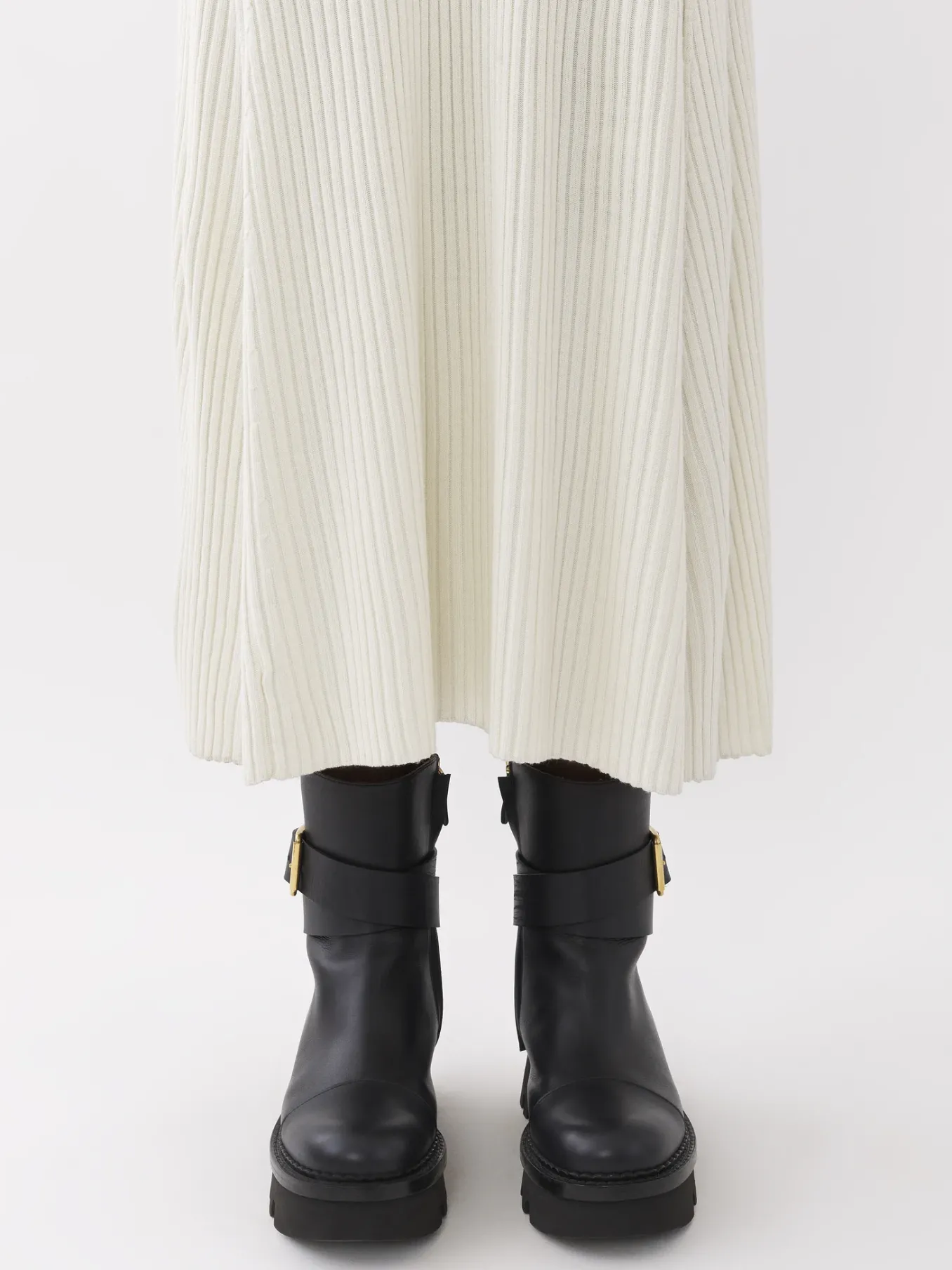 Robes-Chloé Robe Midi Col Polo Iconic Milk