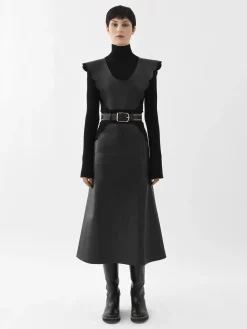 Robes-Chloé Robe Midi Col Roule Noir