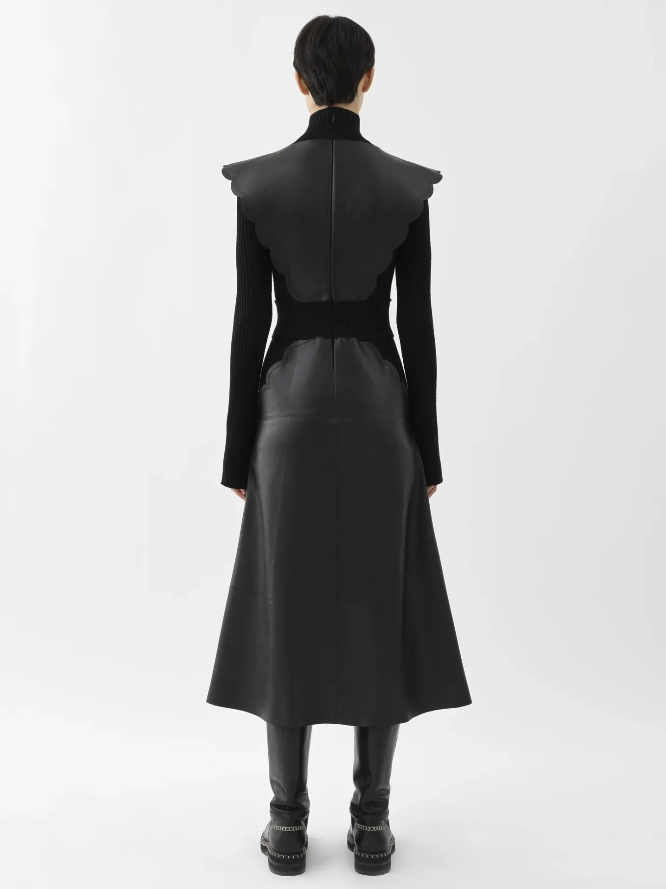 Robes-Chloé Robe Midi Col Roule Noir