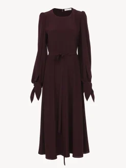 Robes-Chloé Robe Midi Evasee Obscure Purple