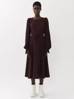 Robes-Chloé Robe Midi Evasee Obscure Purple
